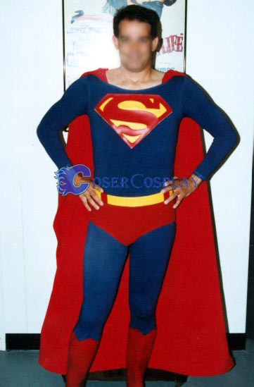 Classic Superman Cosplay Costume Long Cape